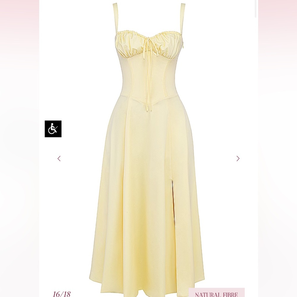 HOUSE OF CB L D-DD ‎ 'Carmen' Buttercup Bustier Sundress